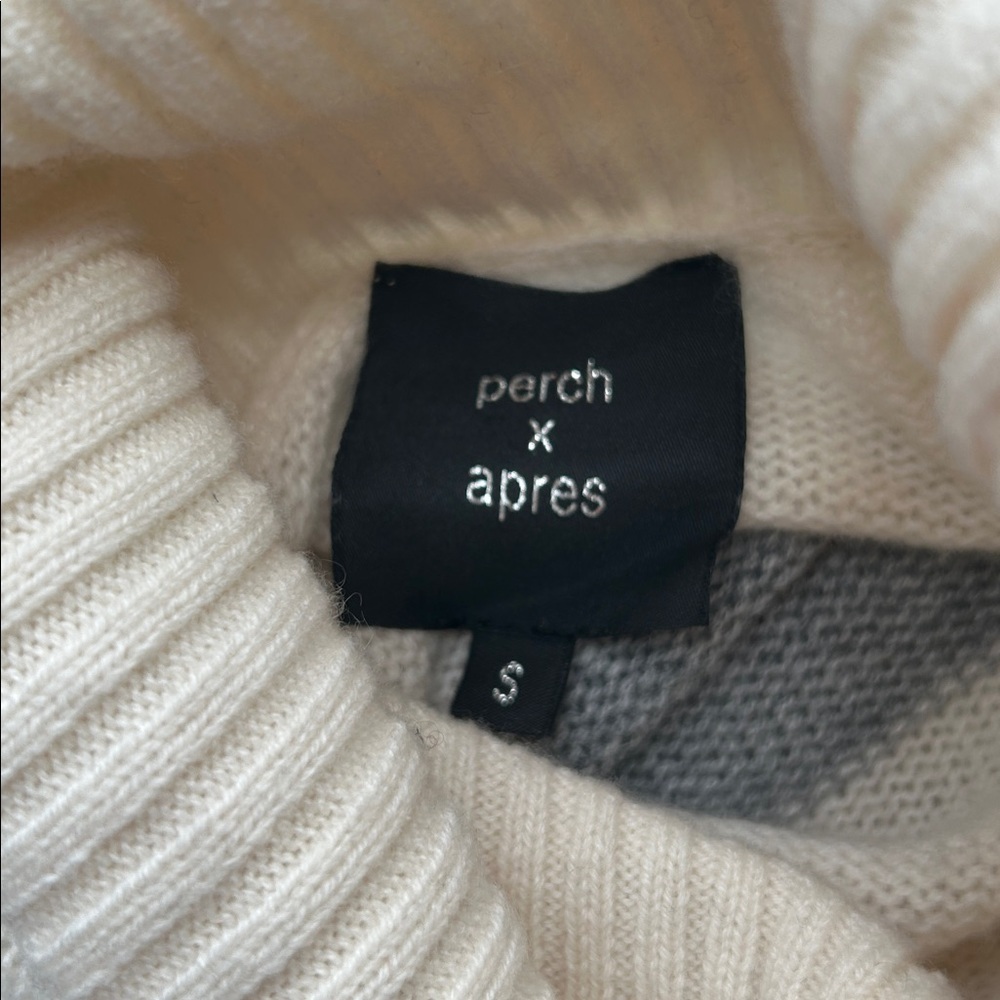 Perch x Apres 100% Cashmere Turtleneck Sweater Aztec Geometric Small - Picture 2 of 12